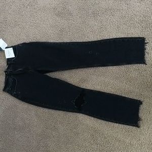 Abercrombie & Fitch black High Rise Skinny Jean destroy size 26L